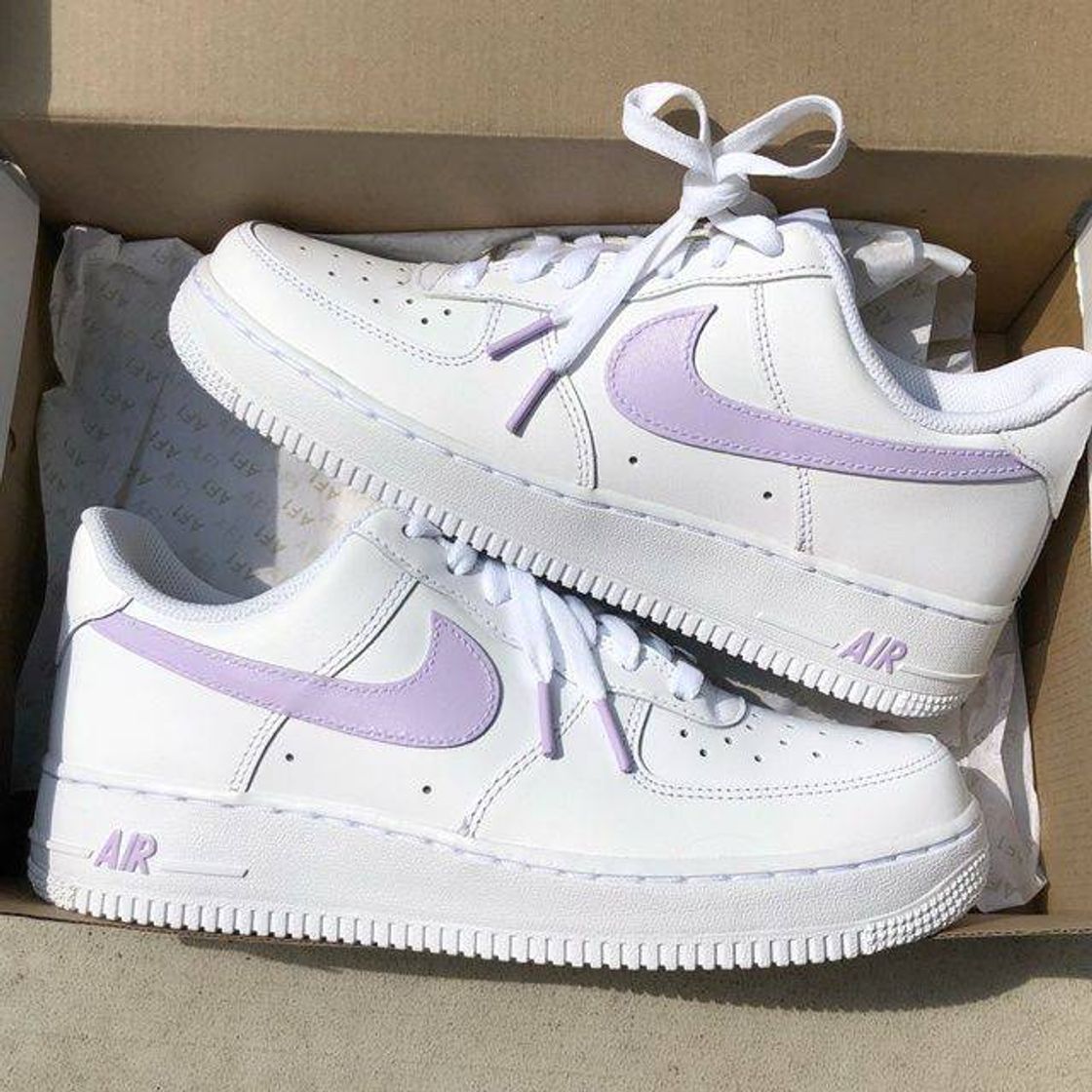 Social WHITE AND PURPLE NIKE AIR FORCE 🤍💜