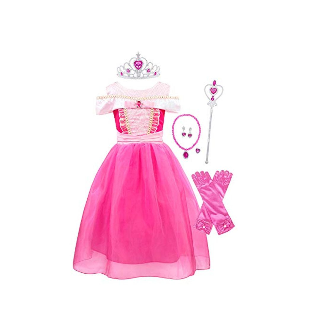 Moda AmzBarley Disfraz Princesa Vestido Niña Disfraces Traje Bella Durmiente Fiesta Cumpleaños Regalo Halloween Carnaval Nniños Muchachas Cosplay