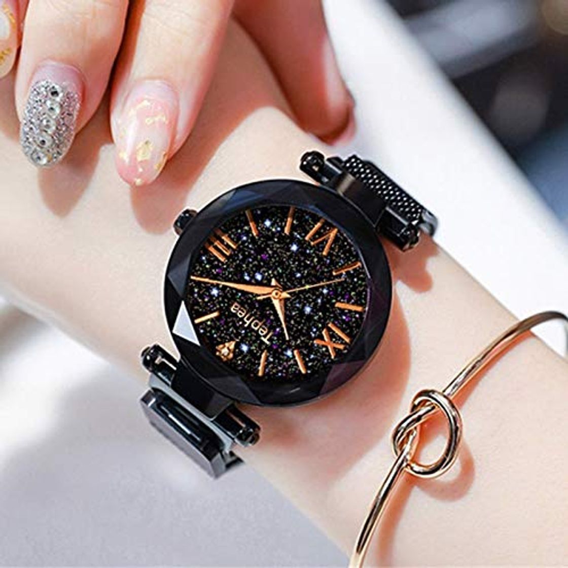 Moda Xlin Reloj de Pulsera magnética Cielo Estrellado Mujer Reloj de Cuarzo Reloj