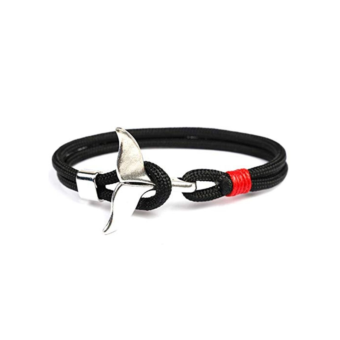 Social Moda Cola de la Ballena Ancla Hombres de Las Pulseras Encanto de Las Mujeres náutico Supervivencia Cadena de la Cuerda Paracord Pulsera Masculino Wrap Ganchos del Metal