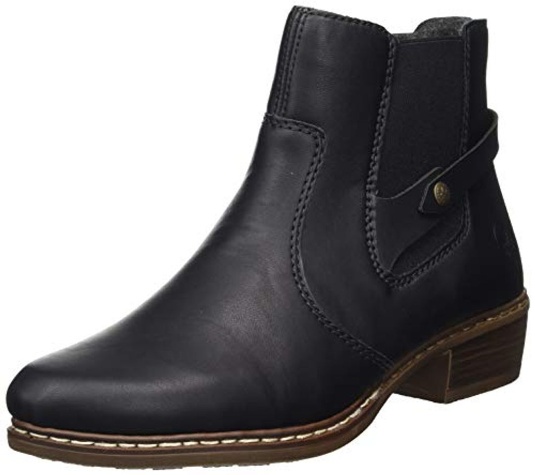 Fashion Rieker Herbst/Winter, Botas Chelsea Mujer, Negro