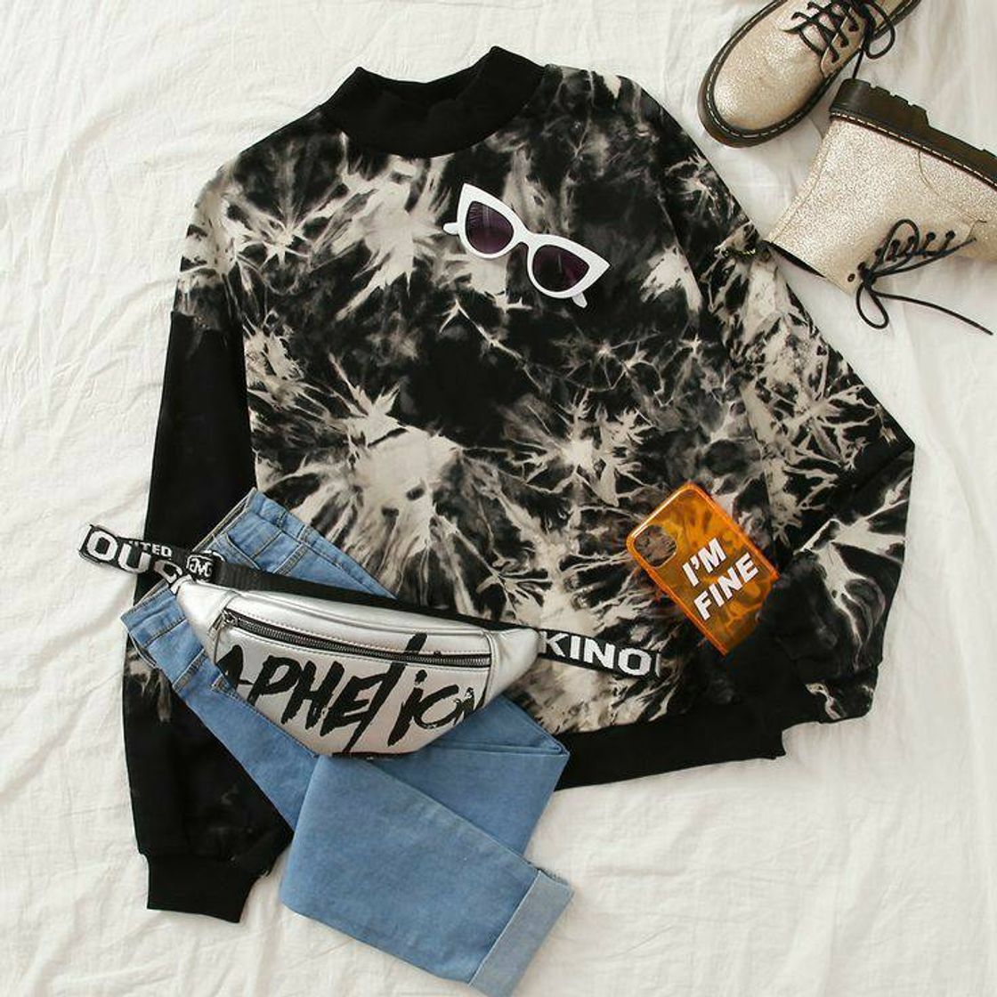 Fashion VOLUMINOUS BOXY PRINTED SWEATSHIR