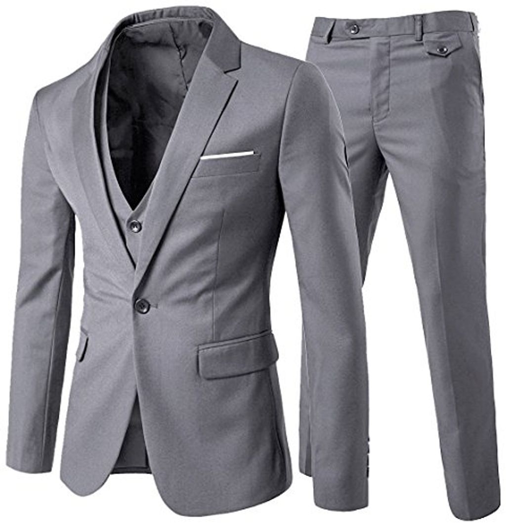 Social Traje de 3 Piezas de Hombre Slim Fit Trajes de Boda de Negocios para Hombres Blazer Chalecos y Pantalones