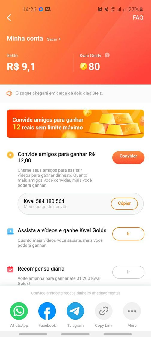 App O kwai está monetizando, é so acessar o link pra baixá-lo