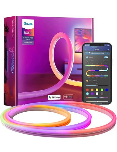 Govee Neon Rope 3M Tira LED de Neón de Silicona Funciona con Alexa y Google Assistant