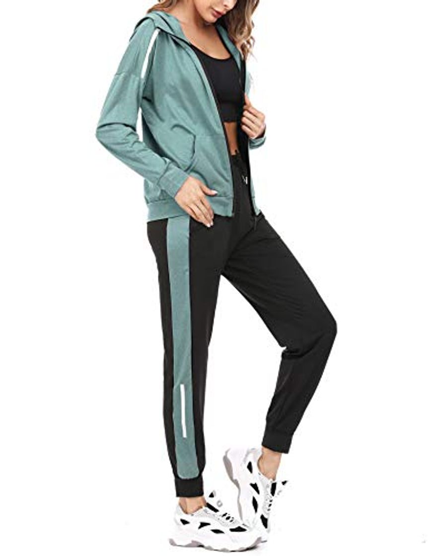 Lugares Aibrou Chándal Deportivo para Mujer 2 Piezas,Chándal de Ocio Casual Otoño Invierno,Ropa