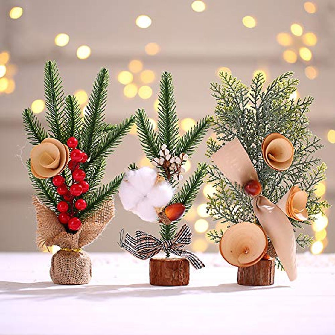 Social inherited 3 Piezas Mini árbol de Navidad Artificial