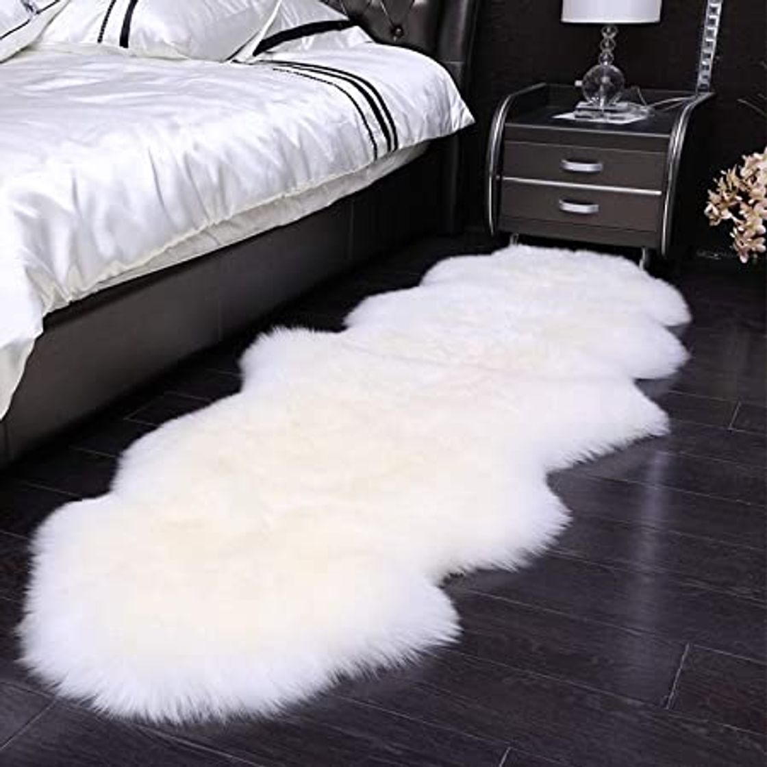 Social HEQUN Oveja de Piel sintética Felpudo Alfombra Antideslizante Lujosa Suave Lana Artificial