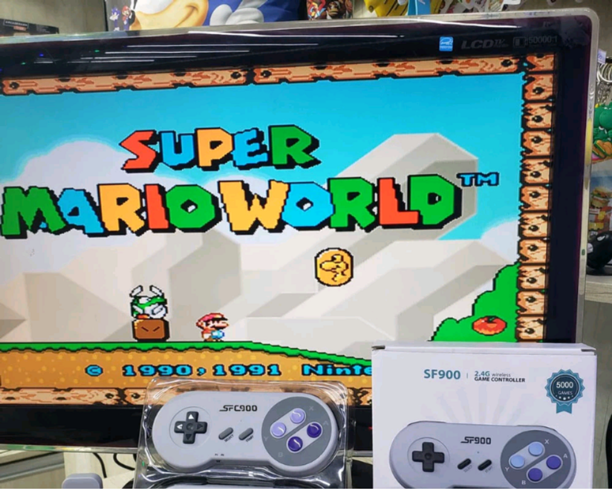 Jogo De Vídeo Retrojogo SF900 Super Nintendo 5000 + 2 Controladores Sem Fio Para 8-Bit