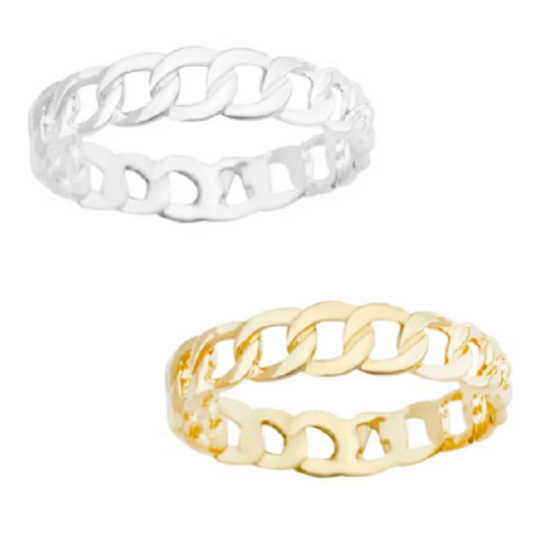 Anel Blogueira Banhado Feminino Elegante De Ouro 18K/Prata 925