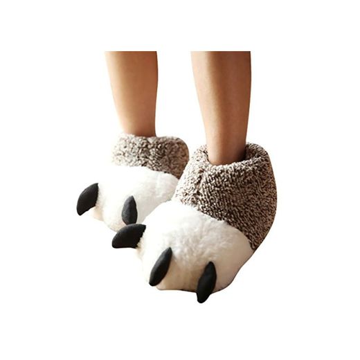 ZUMUii Butterme Unisex Polar Bear Paw Slippers Botas de Felpa de Invierno