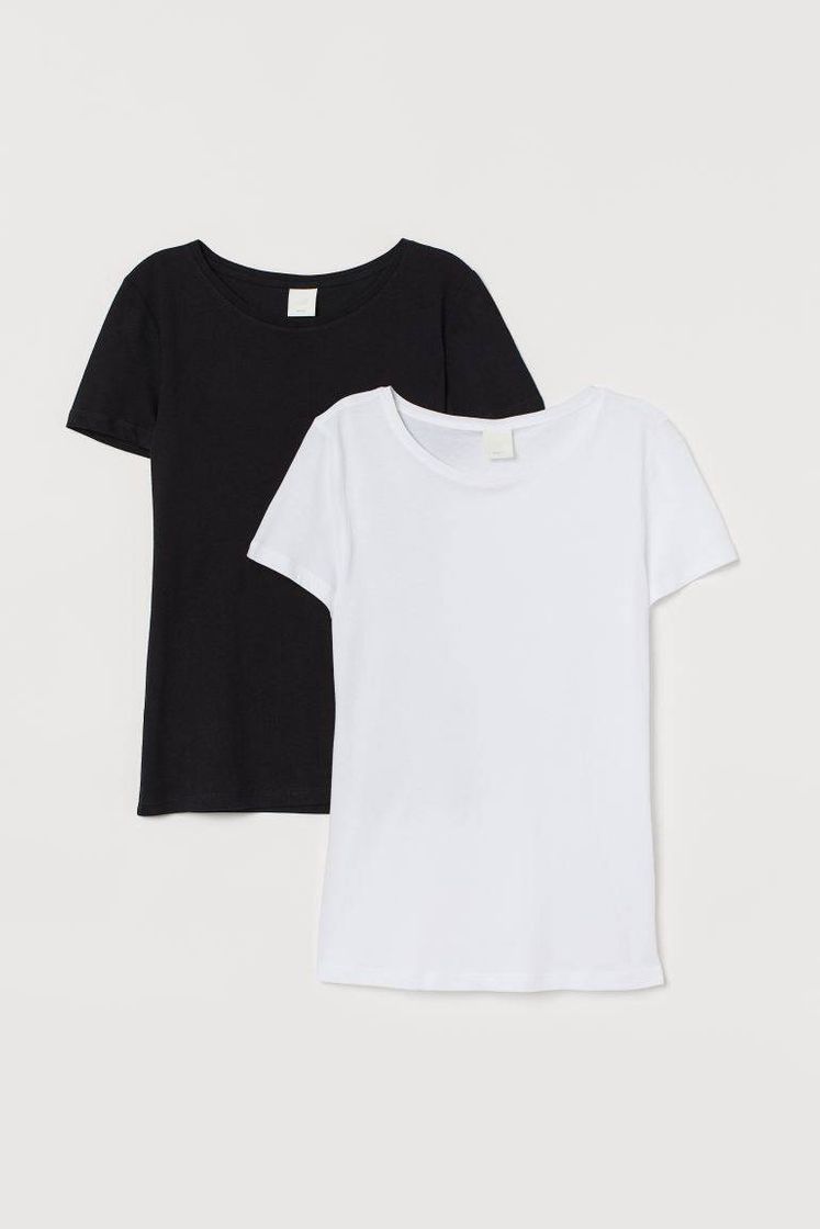 Fashion T-shirts em algodão, pack de 2 