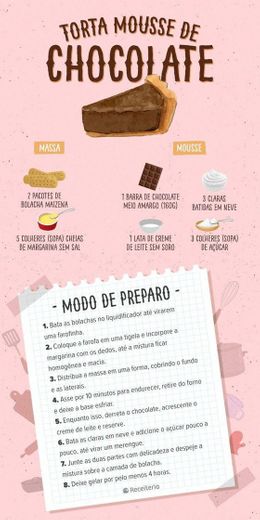 Receita Torta Musse de chocolate