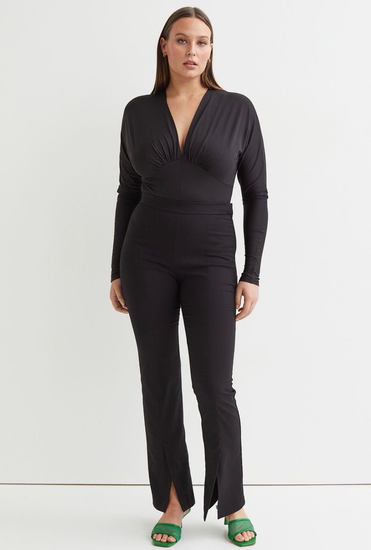 Social Body escotado Manga Larga Negro