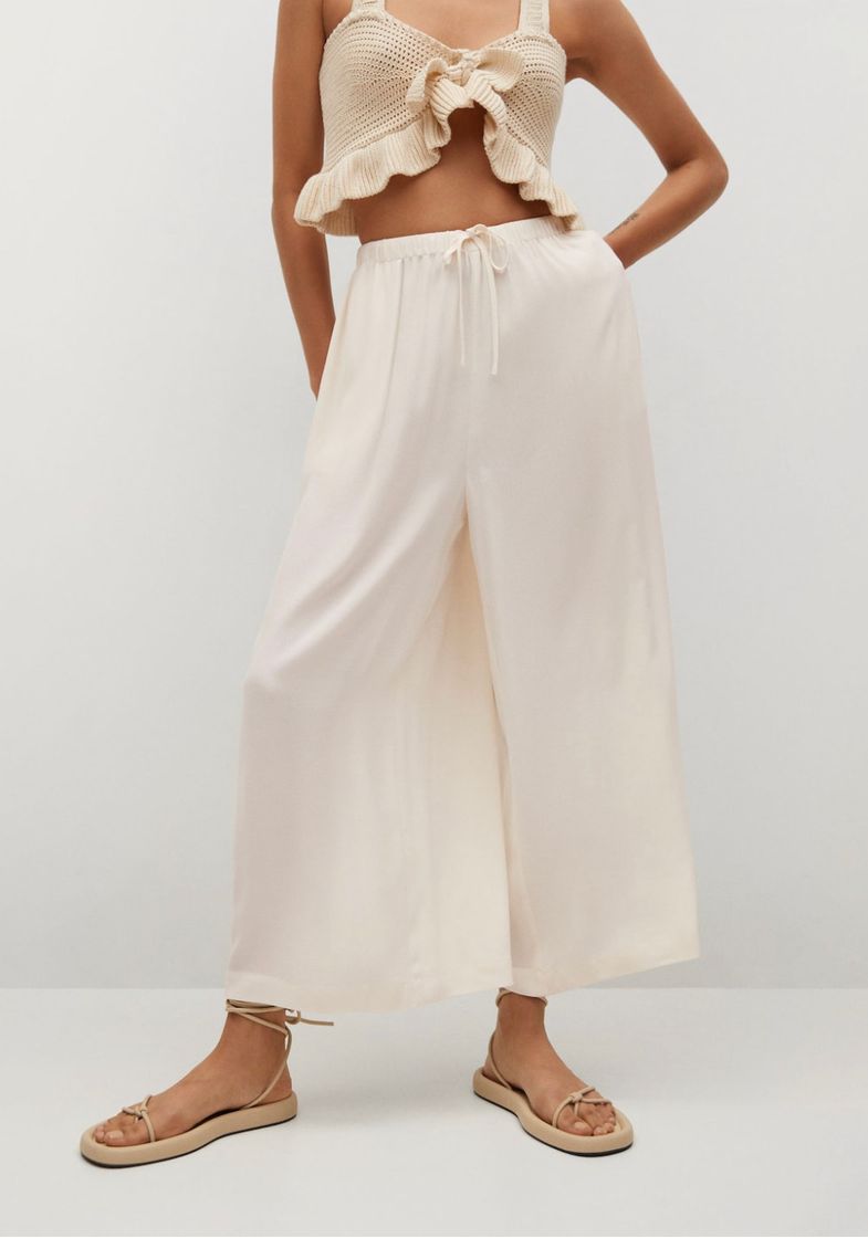 Moda Pantalón blanco fluido Verano