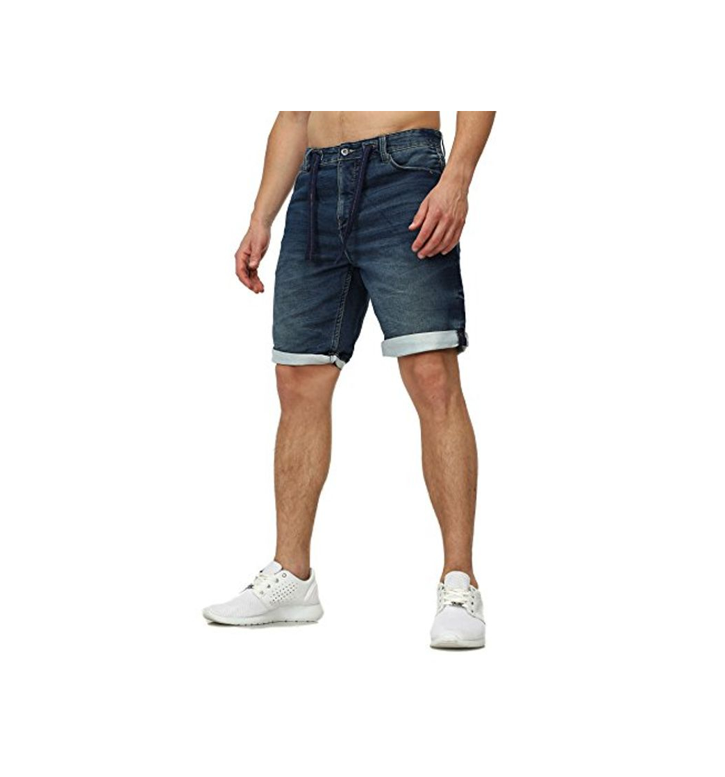 Social Sudadera Jeans Denim Jogger Shorts Verano Pantalón Corto Sublevel 98-86 azul oscuro