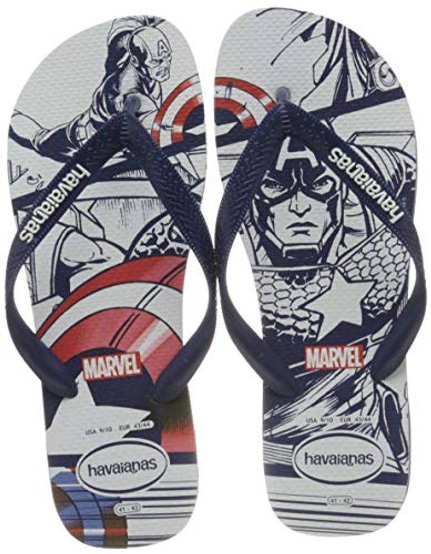 Fashion Havaianas Marvel, Chanclas Unisex Adulto, Azul Marino y Blanco, 43