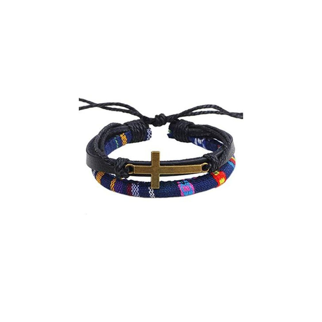 Moda Inveroo Vintage Hombres Bronce Cruz Pulsera Cristiana Jesús Jesús Oración Boho Pulsera Pulsera Cordao Braslet