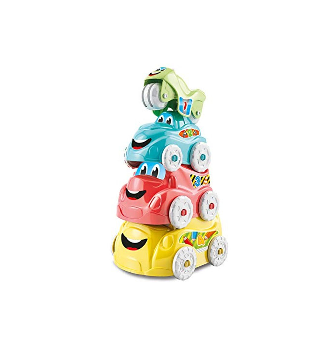 Social Clementoni- Rompecabezas Set 4 vehículos apilables, Multicolor