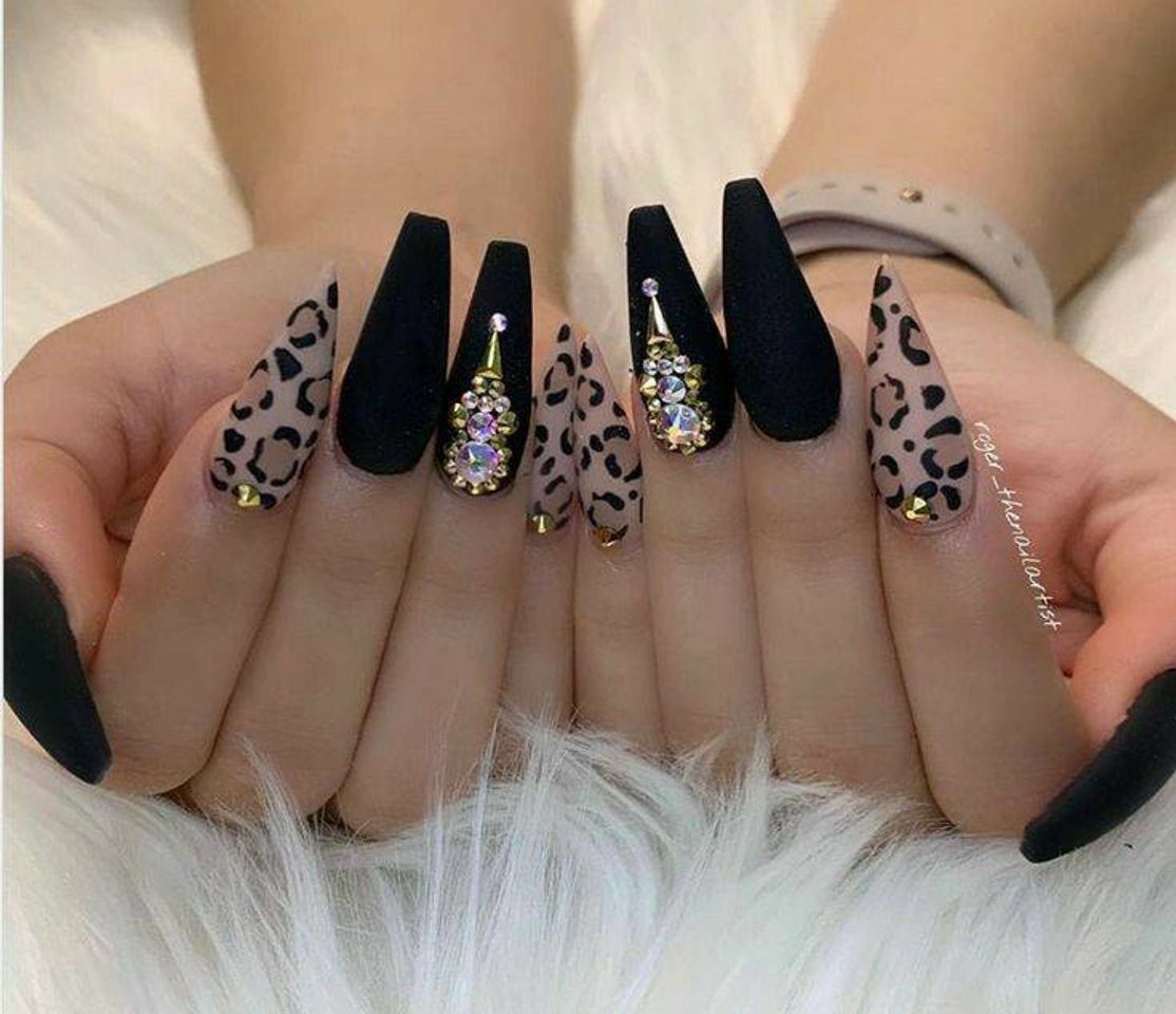 Fashion Unhas leopardo