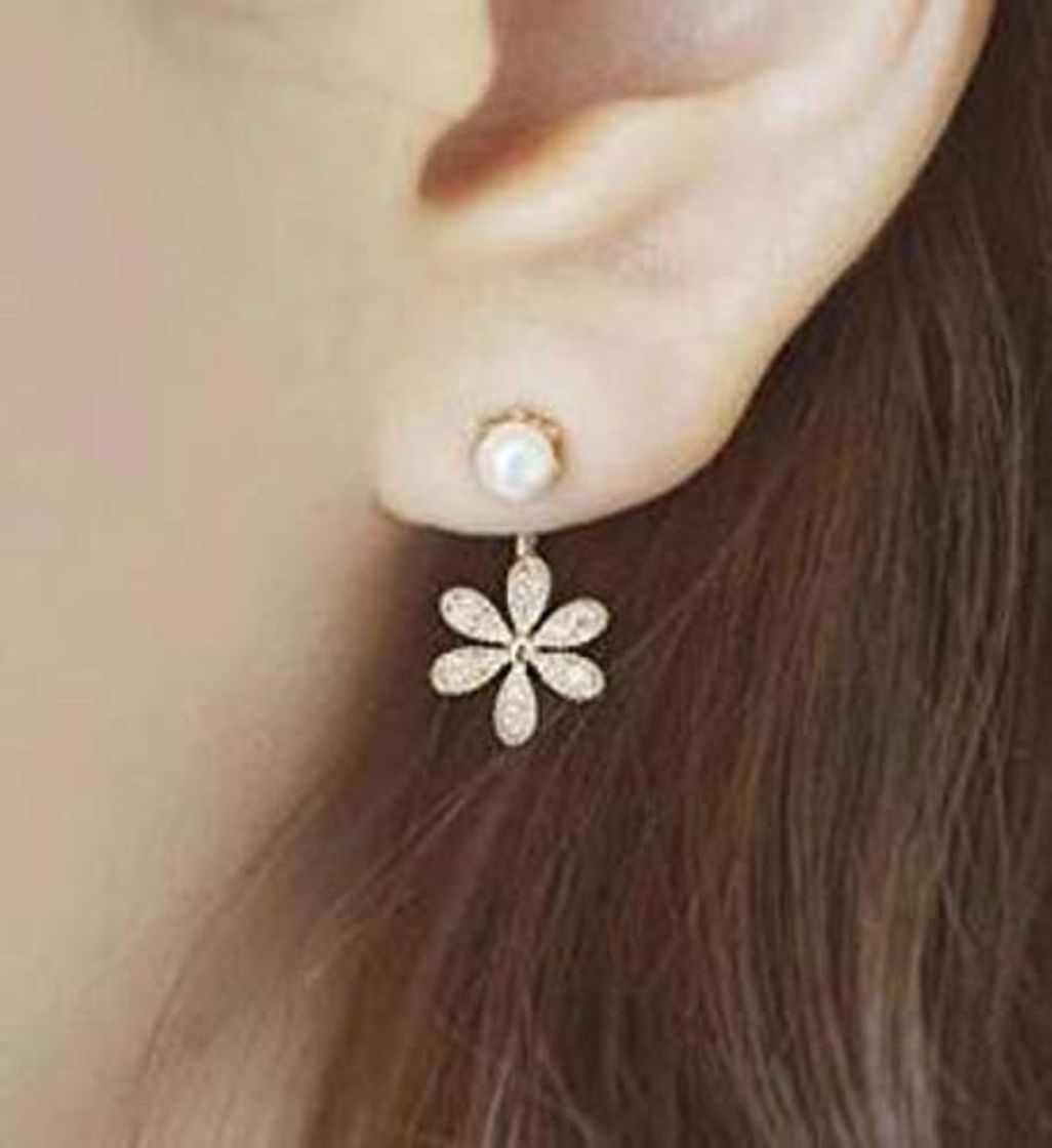 Social LPNJLALA Pendientes de Flores Pendientes de Moda Punk Señora Cadena Salvaje Perla Cristal Pendientes de Flores Regalo Pendientes de Mujer