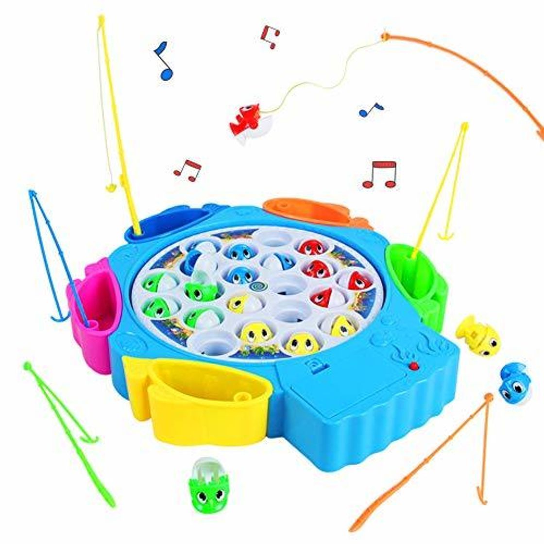 Products Juegos de Mesa de Pesca Musical 21pcs Peces Juguete con 6 Cañas