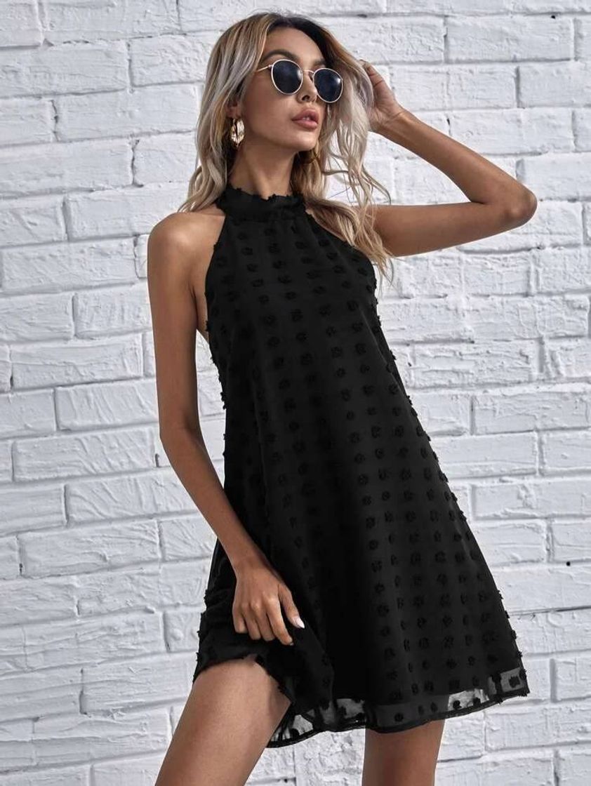 Moda Tie Back Swiss Dot Dress | SHEIN USA