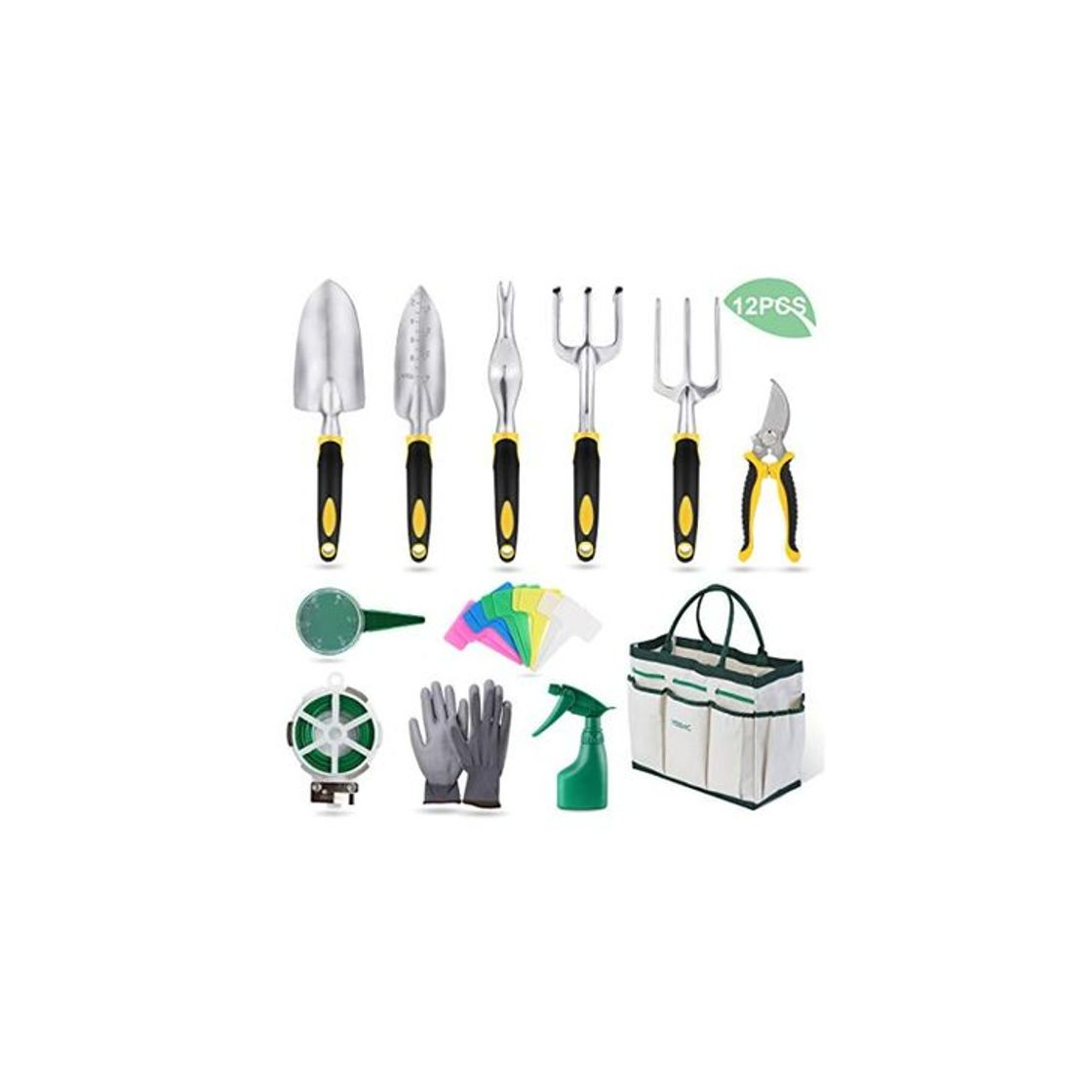 Producto YISSVIC Herramientas de Jardín 12Pcs Kit de Jardinería Juegos de Herramientas con Organizador Bolsa