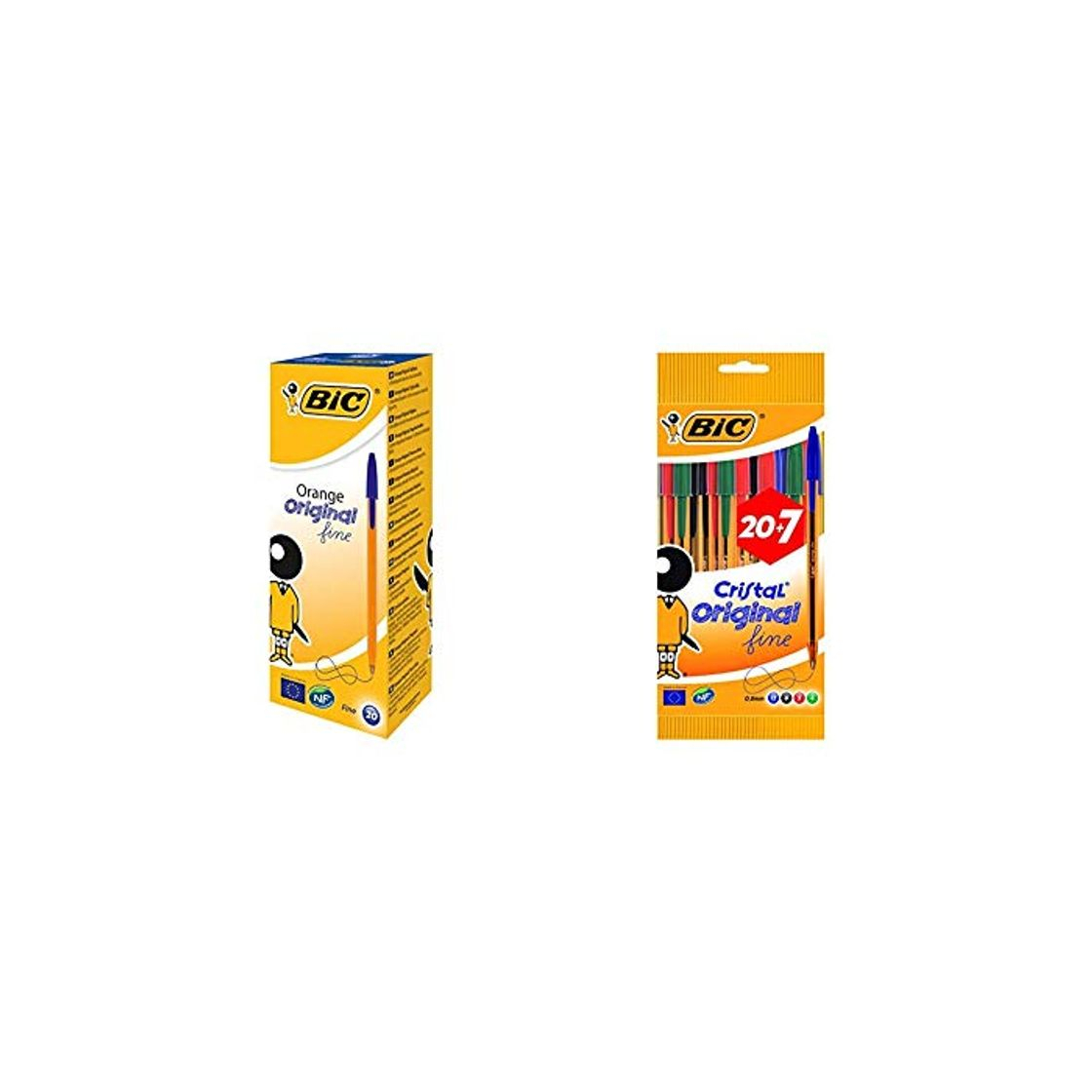 Product BIC Orange Original Fine bolígrafos punta fina (0,8 mm) Azul, Caja de