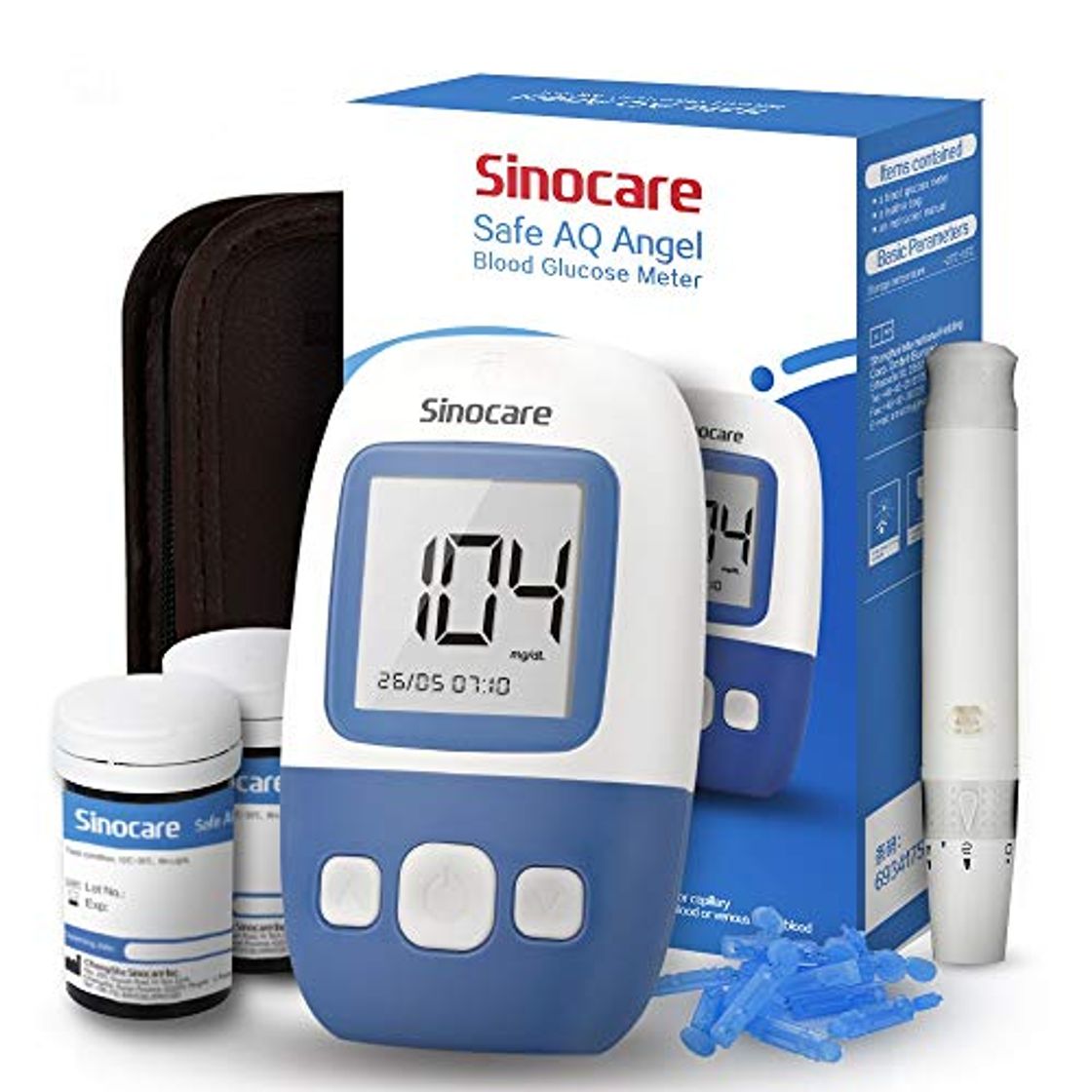 Fitness sinocare Medidor de glucosa en sangre kit/Control de la diabetes kit con