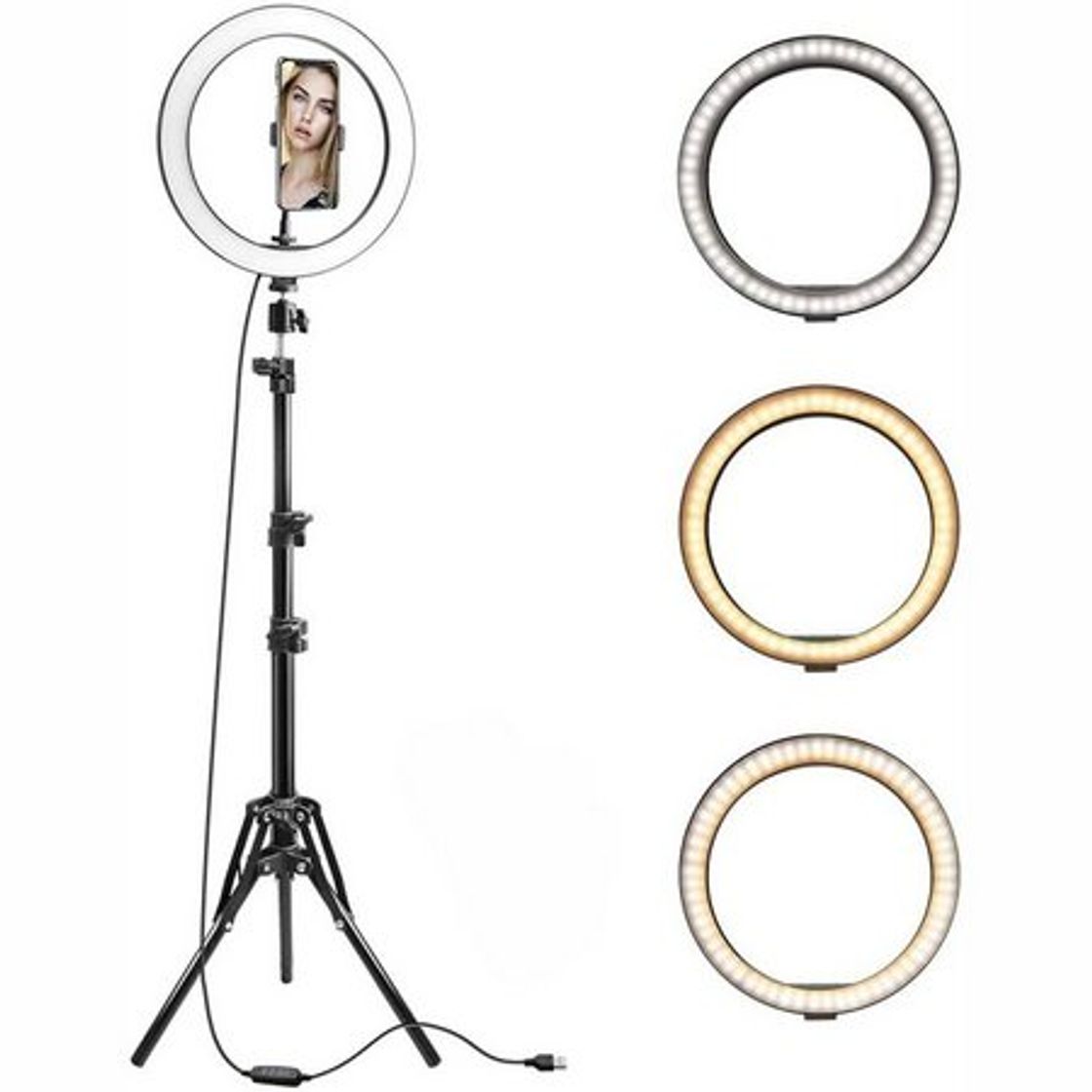 Fashion Kit Completo Ring Light Com Tripé Dimmer Youtuber Selfie Pro