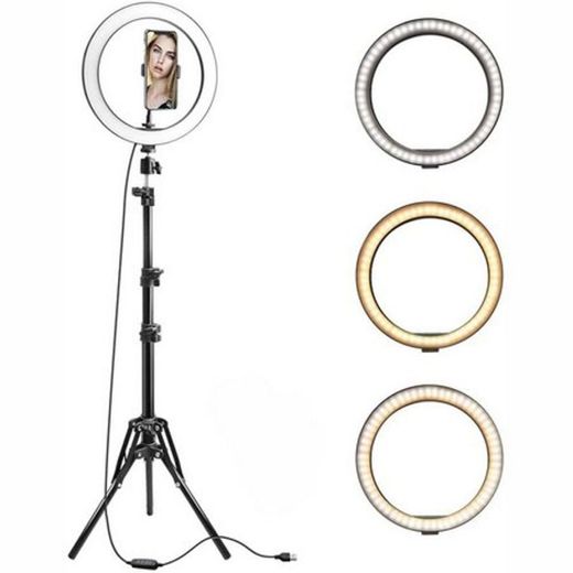 Kit Completo Ring Light Com Tripé Dimmer Youtuber Selfie Pro