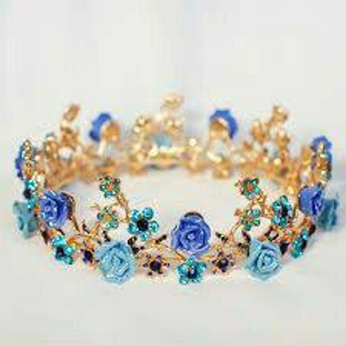 Fashion Blue&flowers crown 