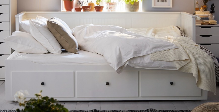 Home Festnight Sofá Cama de Doble de Madera 200x90 cm Blanco