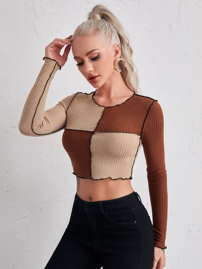 Fashion Two tone crop top