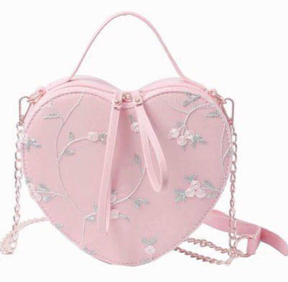 Pink heart bag tiny flowers