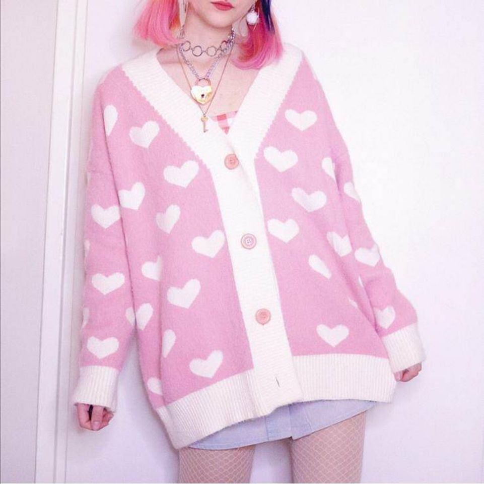 Fashion Cute heart pink casaco rosa 