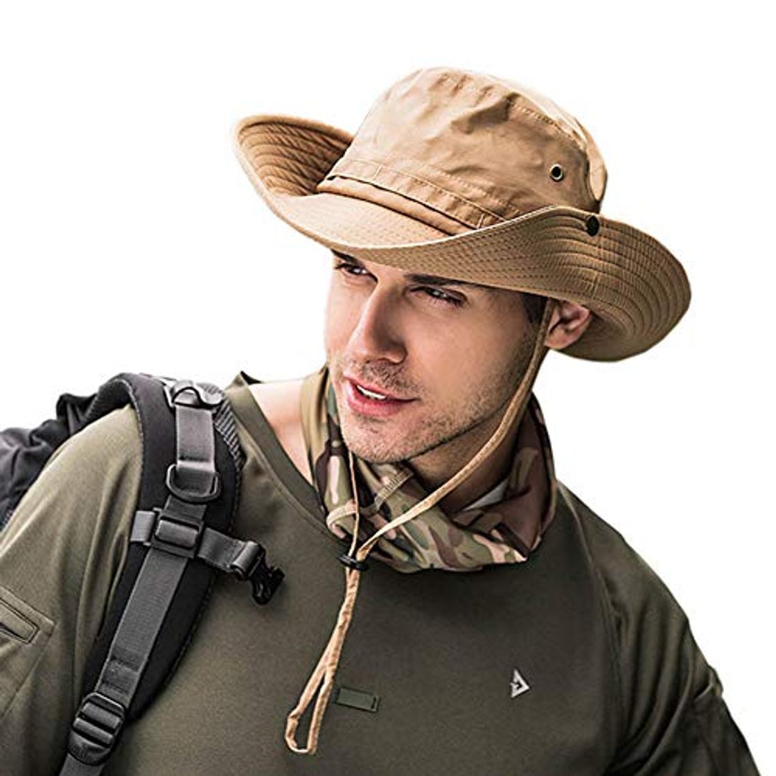 Fashion Dsaren Sombrero de Ancho Brim Hombres Sombrero de Pescador Camuflaje del Ejército