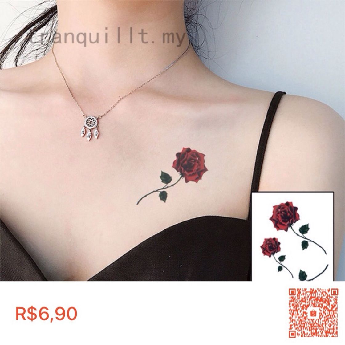 Moda Tatuagem de rosa 