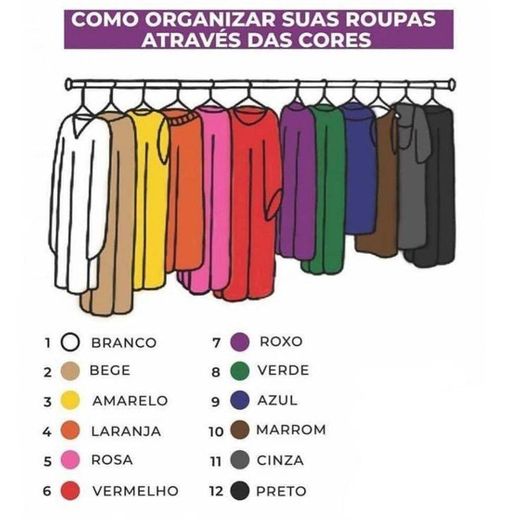 Roupas organizadas por cor 