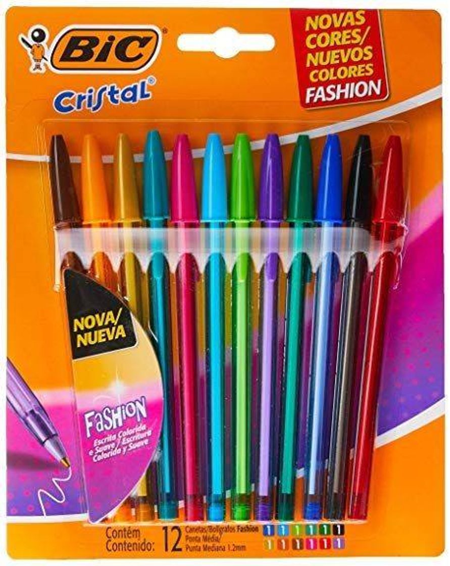 Fashion Canetas Bic Cristal Colorida 