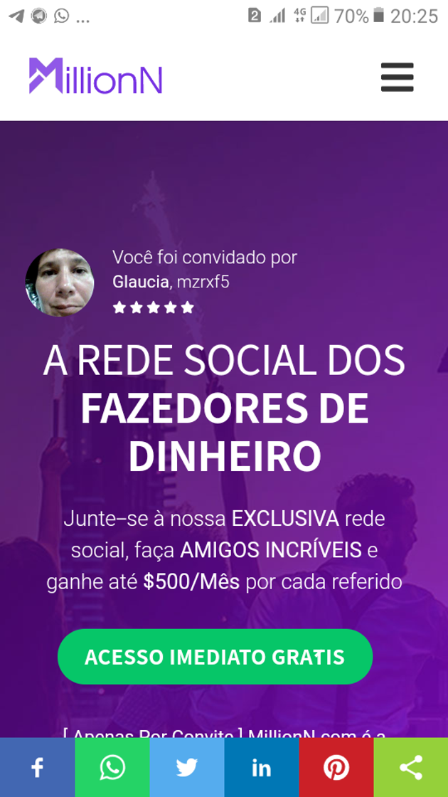 App A REDE SOCIAL DOS FAZEDORES DE DINHEIRO

