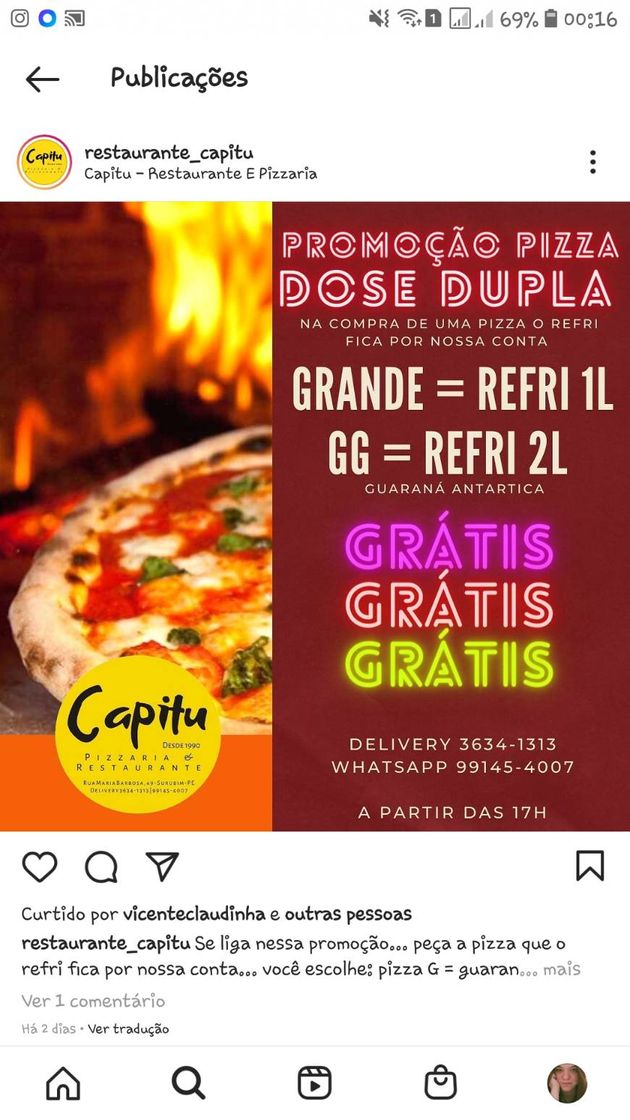 Restaurantes Restaurante e Pizzaria Capitú