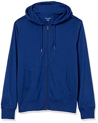 Amazon Essentials Lightweight Jersey Full-Zip Hoodie Fashion, Azul, US S