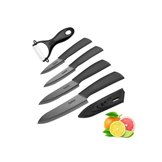 Cadrim Cuchillos Chef, Cuchillos de Cocina de Cerámica,Cuchillos de Cerámica para Cortar