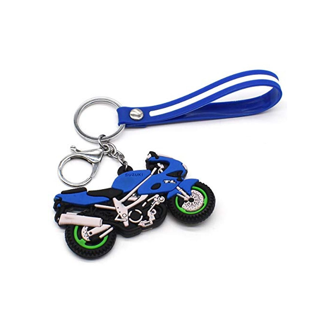 Producto Zliger Llavero Personalizado Lindo Llavero Moto Llaveros de Metal para Mujer Niñas Hombre（Azul）