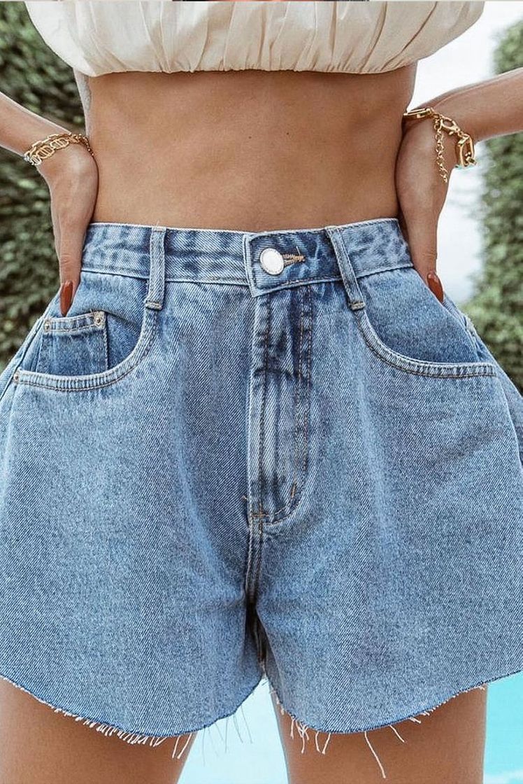 Moda Short Godê Jeans