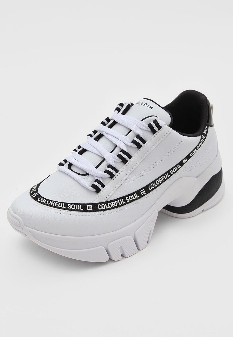 Moda Tênis Dad Sneaker Chunky Ramarim Color Branco/Preto