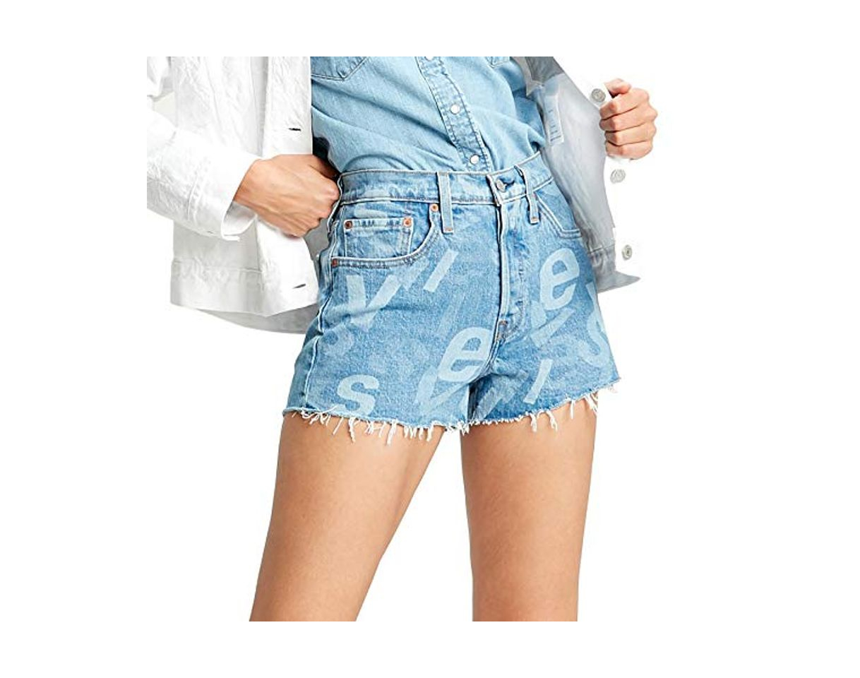 Moda Levi's 501 High Rise Short para mujer Azul Logotipo de Charleston Ao High Low 31W