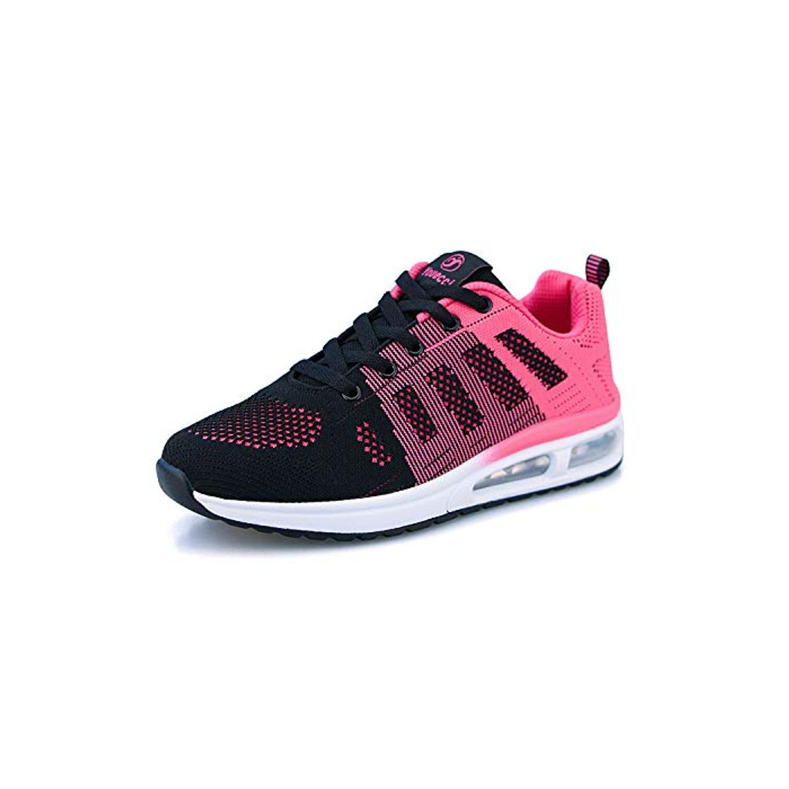 Moda Zapatillas de Deporte atléticas para Mujer Zapatillas de Deporte con amortiguación de Aire Transpirable Moda Deportiva Gimnasio Jogging Tenis Entrenadores de Fitness Rosa Negro 36 EU